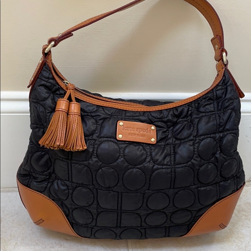 Kate Spade Black Nylon Puffer Hobo Purse